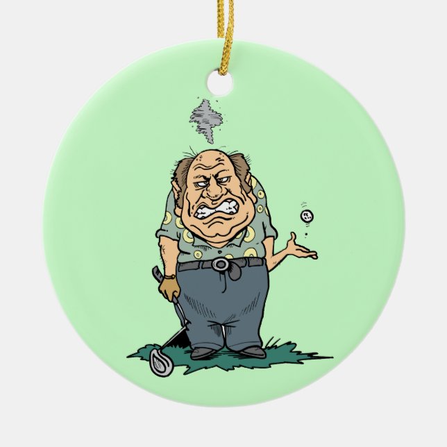 Angry Golfer T-shirts and Gifts Ceramic Ornament (Front)