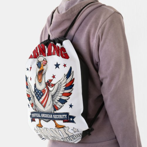 Angry Goose 4th of July Drawstring Bag