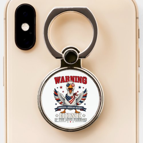 Angry Goose 4th of July Phone Ring Stand
