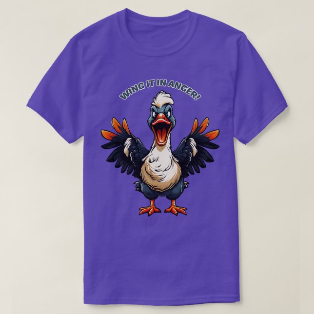 Angry Goose Wing it in Anger T-Shirt (Design Front)