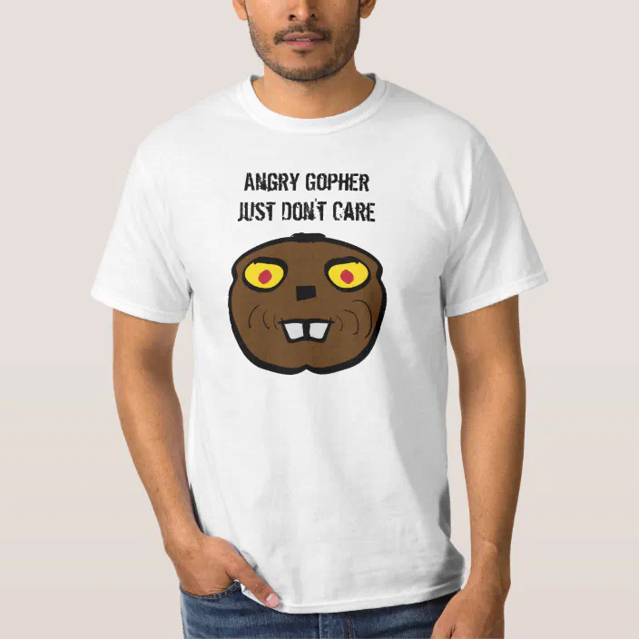 Angry Gopher Just Don't Care Toon Funny Animal T-Shirt |