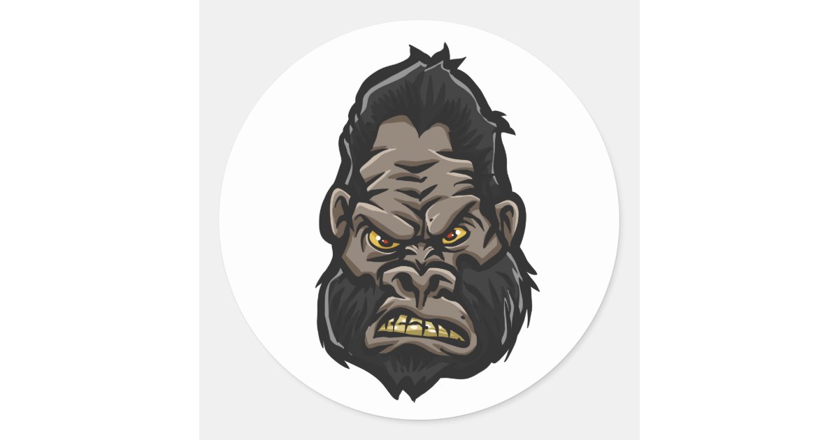 angry gorilla head drawing