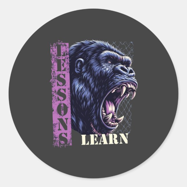Angry Gorilla Lessons Learn Sticker (Front)