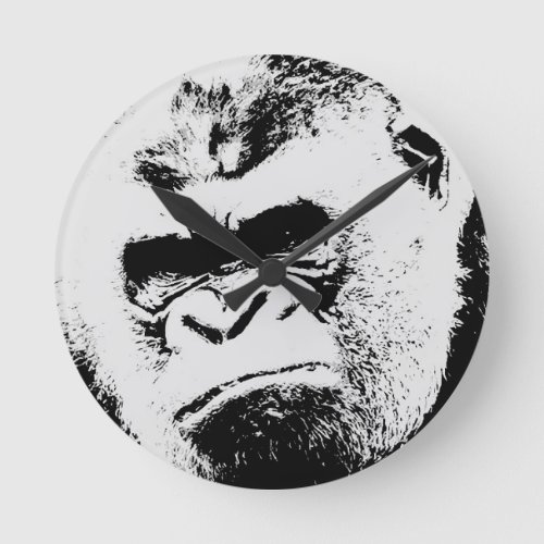 Angry Gorilla Round Clock