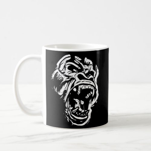 Angry Gorilla Silverback White Fierce Great Ape Coffee Mug