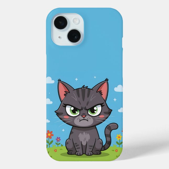 Angry gray little cat Case-Mate iPhone case (Back)