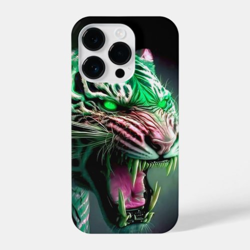 ANGRY GREEN TIGER READY ON ATTACK iPhone 14 PRO CASE