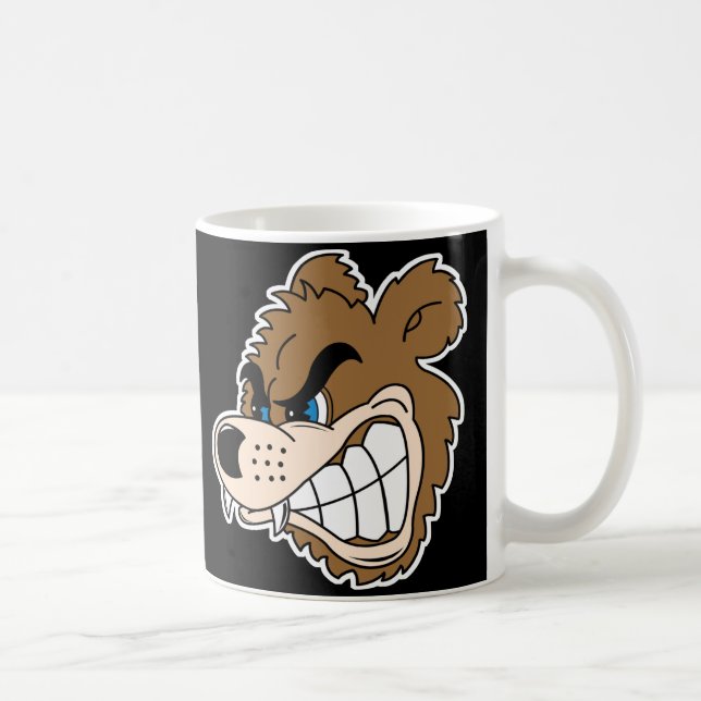 angry growling bear face coffee mug (Right)