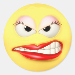 Angry Grrl Classic Round Sticker