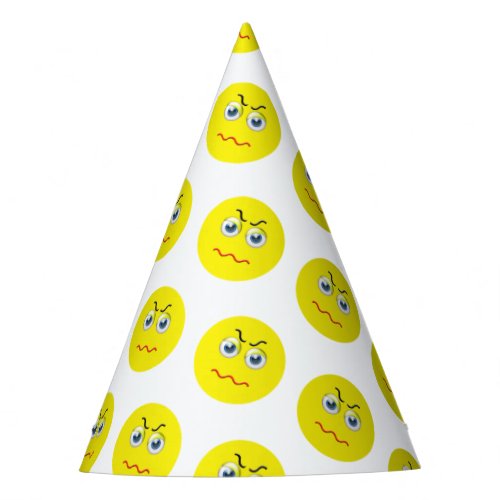 Angry Grumpy Mad Emoji Party Hat