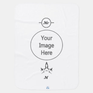 Angry Hammerhead Shark Line Art Baby Blanket