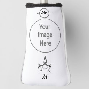 Angry Hammerhead Shark Line Art Golf Head Cover