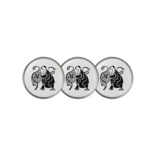 Angry Hippo Monogram Golf Ball Marker
