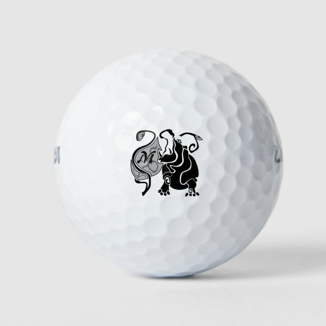 Angry Hippo Monogram Golf Balls (Front)