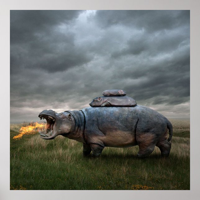 Angry hippo mother| poster (Front)