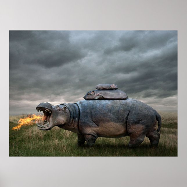 Angry hippo mother| poster (Front)