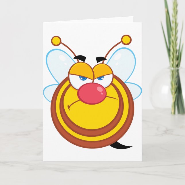 Angry Honey Bee Greeting Cards (Front)