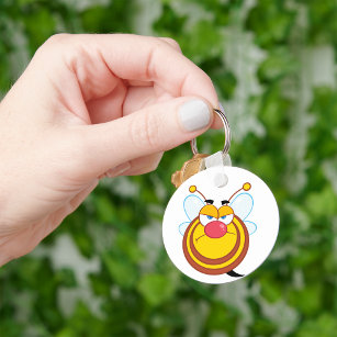 Angry Honey Bee Keychain