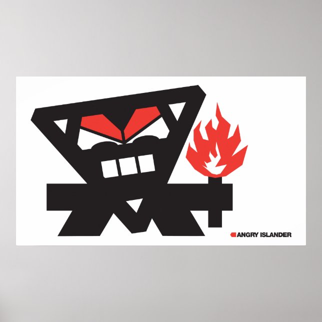 Angry Islander - black on light Poster (Front)
