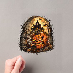 🎃 Angry Jack O' Lantern Halloween Sticker Spook Acrylic Invitations