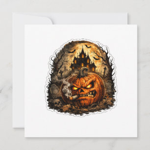 🎃 Angry Jack O' Lantern Halloween Sticker Spook Invitation