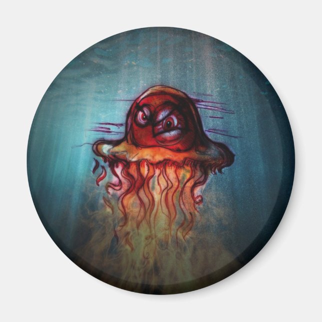 Angry Jellyfish Magnet (Front)