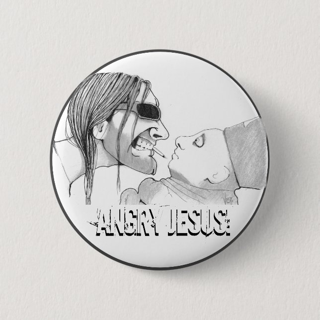 Angry jesus button (Front)