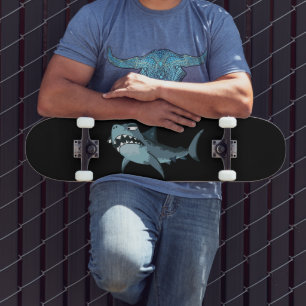 ANGRY KILLER SHARK SKATEBOARD
