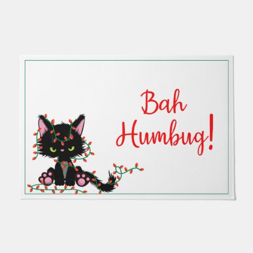 Angry Kitty Bah Humbug Holidays Doormat