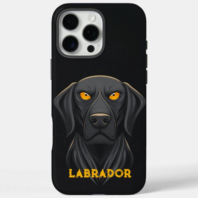 Angry Labrador Retriever Black Case-Mate iPhone Case (Back)