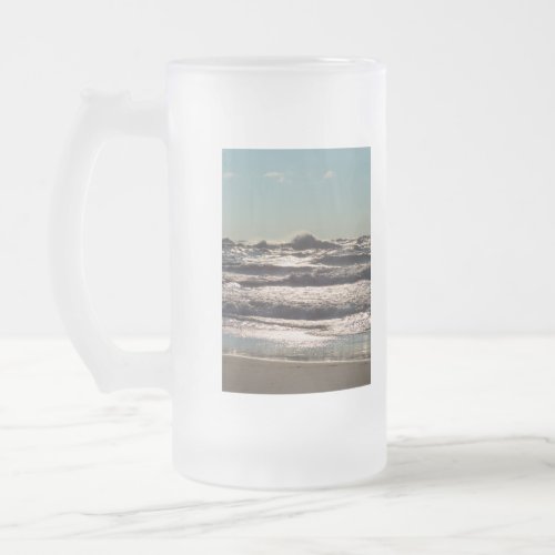 Angry Lake Michigan Frosted Glass Beer Mug