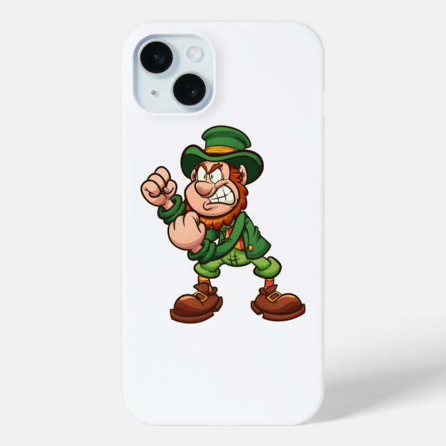 angry leprechaun holding fists up ready to fight c Case-Mate iPhone case (Back)