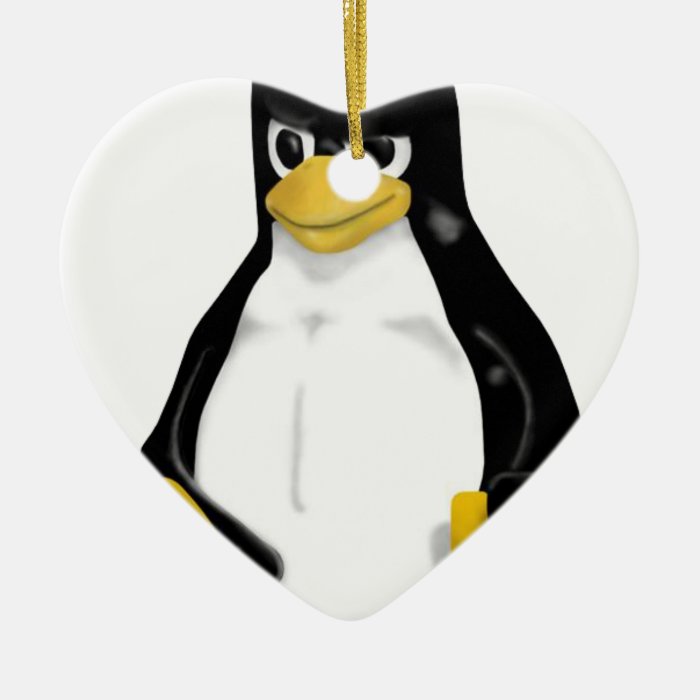 ANGRY LINUX TUX PENGUIN ORNAMENT