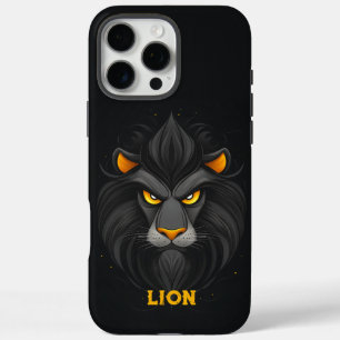 Angry Lion Black iPhone 16 Pro Max Case
