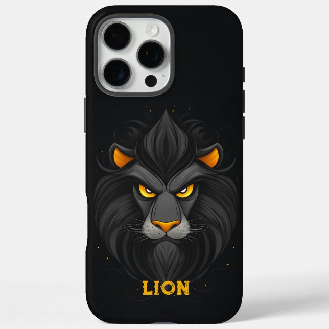 Angry Lion Black Case-Mate iPhone Case (Back)