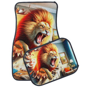 Angry Lion Car Floor Mat