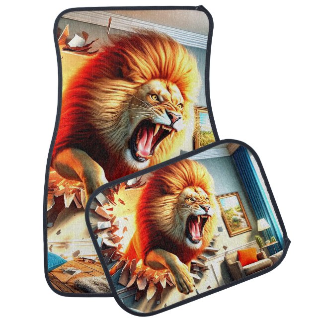 Angry Lion Car Floor Mat (Set)