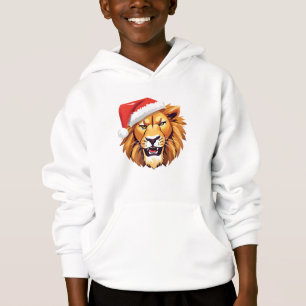 Angry Lion face Safari Santa Christmas Costume Hoodie