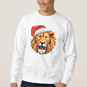 Angry Lion face Safari Santa Christmas Costume  Sweatshirt