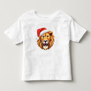 Angry Lion face Safari Santa Christmas Costume Toddler T-shirt