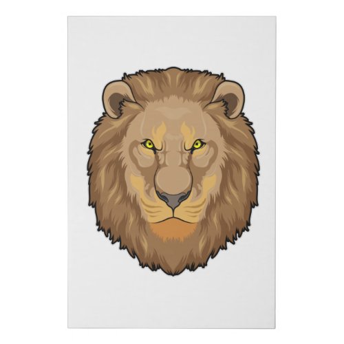 Angry Lion Faux Canvas Print