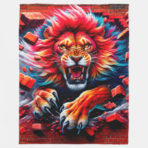 Angry Lion Fleece Blanket