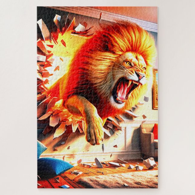 Angry Lion Jigsaw Puzzle (Vertical)