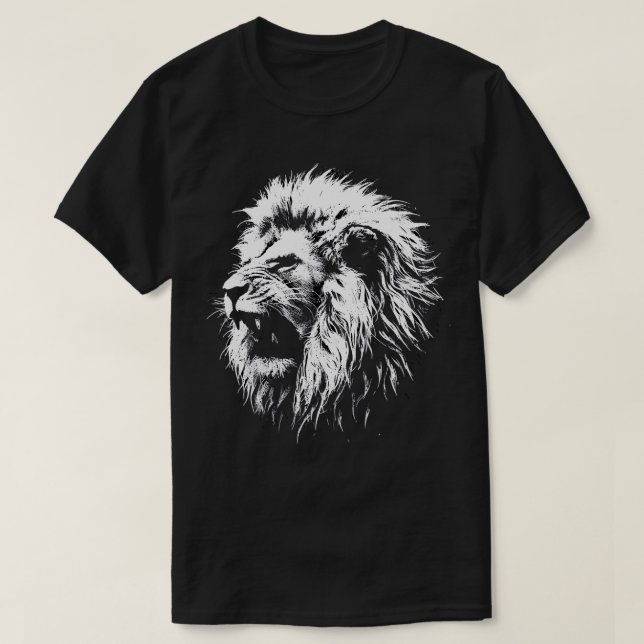 Angry Lion Roaring T-Shirt (Design Front)
