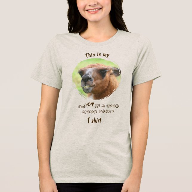 Angry Llama Bad Mood Funny  Tri-Blend Shirt (Front)