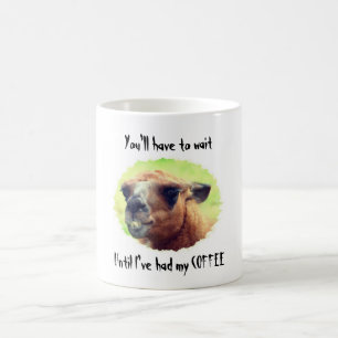 Angry Llama Wait Till Coffee Humorous Mug