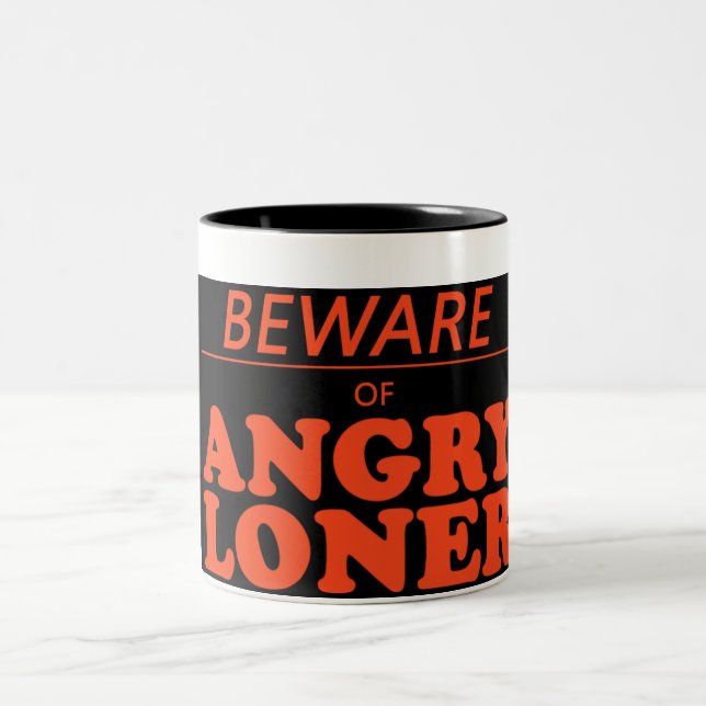 angry loner Two-Tone coffee mug (Center)