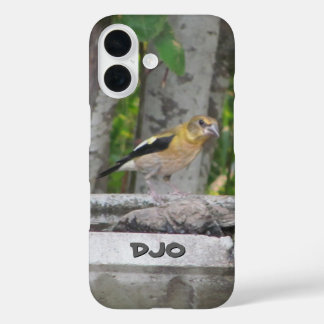 Angry Looking Bird with Your Initials iPhone 16 Case