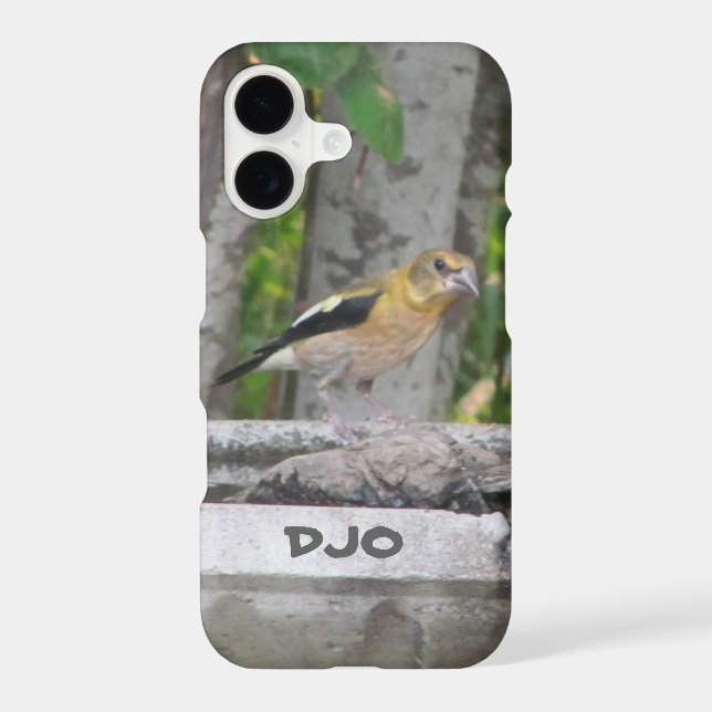 Angry Looking Bird with Your Initials Iphone Case (Back)