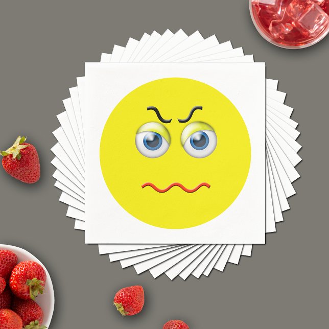 Angry Mad Grumpy Emoji Napkins (Creator Uploaded)